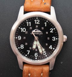 Quicksilver Black Face Leather Band Watch