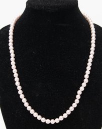 Pale Pink Faux Strand Of Pearls