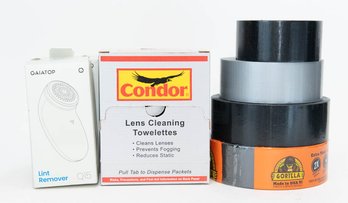 Lint Removers, Lens Cleaning Wipes And Tape