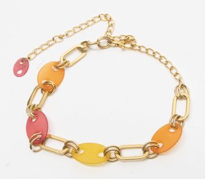 Chunk Chain Pink And Orange Resin Fashion Belt