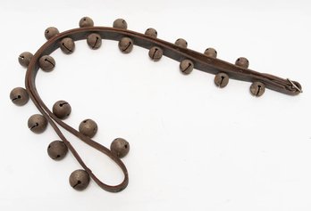 Antique Leather Sleigh Bell Strap