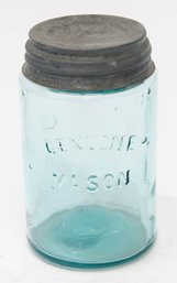 1910-1915 Genuine Mason Jar With Zinc Lid And Milk Glass Liner