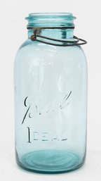 Ball Ideal Mason Jar 1/2 Gallon Aqua Blue Glass Wire Bail (no Lid)
