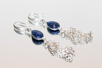 Sterling Silver Blue Drop Earrings