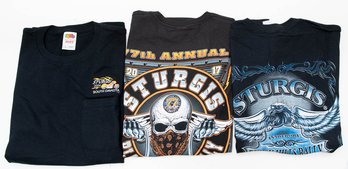 2004, 2017, 2019 Sturgis Blue Eagle, Masked Skull And Orange Embroidery T-shirts Size XL New