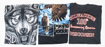 2003, 1997 And 2017 Sturgis And American Bald Eagle T-shirts Size XL New