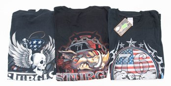 2016 And 2017 Sturgis Hog 77, Mount Rushmore And Skull With Wings T-shirts Size XL New