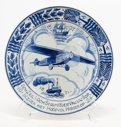 1st Flight Delft Blue And White Wall Plate