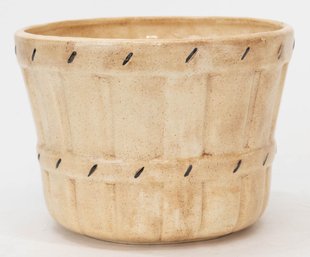1982 Ceramic Basket Vase Signed V. Poole