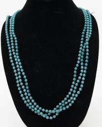 Iridescent Turquoise 3 Strand Beaded Necklace