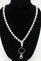 Key Chain Strand Of Faux Pearls