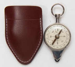 Vintage Cutiecut Germany Nautical Miles Measuring Compass In Leather Sheath