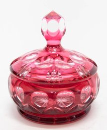 Victorian Bohemian Cranberry Vanity Jar