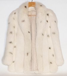Bill Blass Furs Monogrammed Spotted Fox Fur Coat