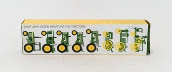 1970s ERTL John Deere Eight Miniature Toy Tractors With Original Box