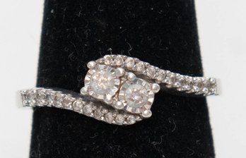 Sterling And Cubic Zirconia Love And Friendship Ring Size 7