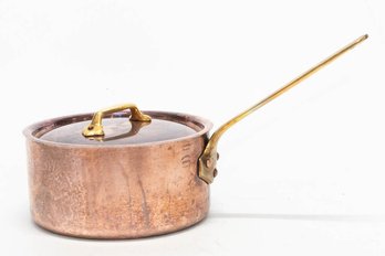 Williams Sonoma Villedieu France Copper Sauce Pan With Lid