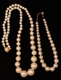 Large Faux Pearl Strand Necklaces