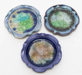 Crystallized Glass Scalloped Pottery Dishes