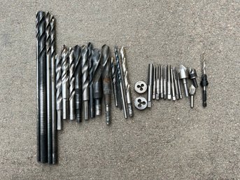 Lot Of Heavy Duty Drill, Bits Tabs, And Die
