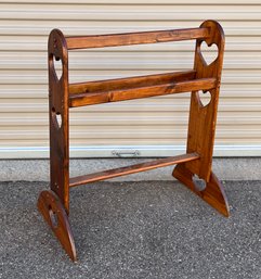 Wood Heart Quilt Rack