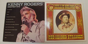 Kenny Rogers Greatest Hits And Willie Nelson Red Headed Stranger Vinyl Records