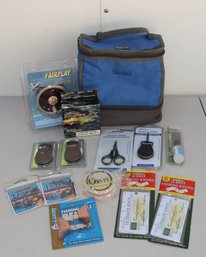 Lot Of Fishing Items Including Hooks, Line And Fishing Pole Bell New In Package
