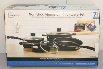 Mainstays 7pc Non-Stick Aluminum Cookware Set New In Box