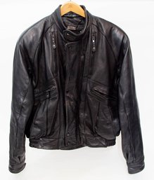 Harley Davidson Men's Black Leather Lined Jacket Size 44 Reg