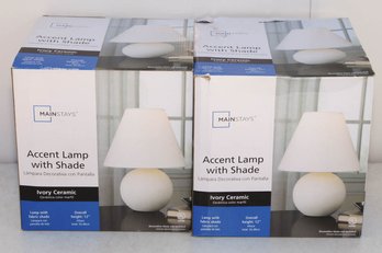 Pair Of Mainstays Accent Lamps New In Box