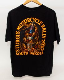 2022 Sturgis Motorcycle Rally Rattlesnake Men's T-shirt Size XL