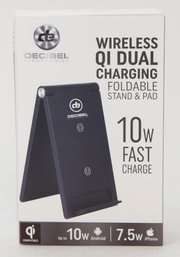 Decibel Wireless QI Dual Charging Foldable Stand & Pad 10W Fast Charge New