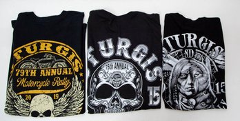 2015 And 2019 Sturgis Wings, Skull And Bear T-shirts Size XL New