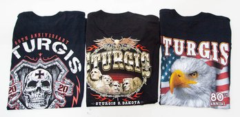 2008 And 2020 Sturgis Mount Rushmore, Skull And Eagle T-shirts Size Large New