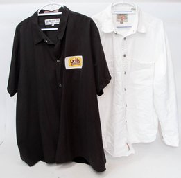 Men's White Levi's Long Sleeve (XL) And Udi's Uniform Shirt 2XL