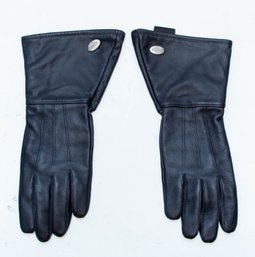 Harley Davidson Long Black Leather Riding Gloves Size Large