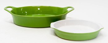 Lime Green Gabrielle Stoneware Casserole And Small Oval Dish