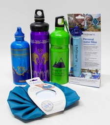 Personal Water Filter, Re-fillable Ice Pack And Sigg Water Bottles