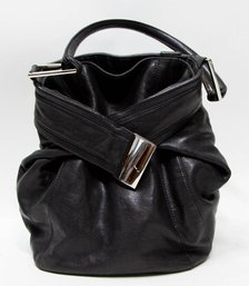 Kooba Black Leather Bow Shoulder Bag