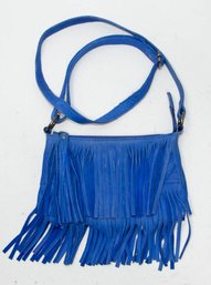 Cut N' Paste Los Angeles Blue Leather Fringe Purse