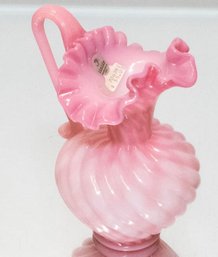 Fenton Connoisseur Collection Rosalene Limited Edition Swirl Pitcher With Box