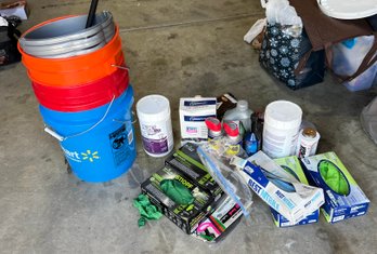 Lot Of Cleaning Items And Buckets