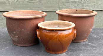 Rust Red Two Matching Ceramic Outdoor Pots