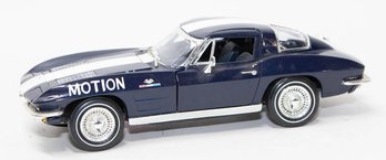 ERTL Blue Motion White Stripe 1963 Chevy Corvette 1/18 Scale