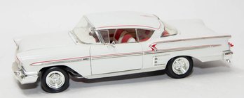 ERTL White With Red Pin Stripe 1958 Chevy Impala 1/18 Scale With Box