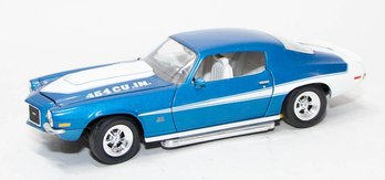 ERTL Blue And White 454 Cu. In. 1970 Chevy Camaro 1/18 Scale