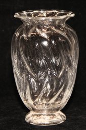 Fenton Crystal Sculptured Ice 6.5' Vase With Box