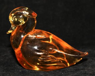 4.5' Heisey Clear Amber Floating Mallard