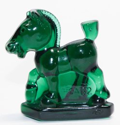 1982 Heisey Imperial Glass Emerald Green  Oscar Sparky Plug Horse #2