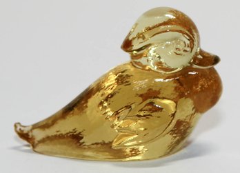 Heisey Glass Clear Amber Floating Duck